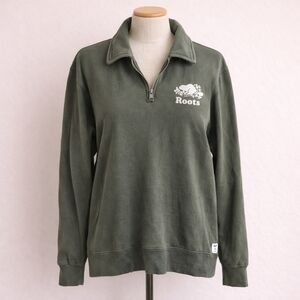 Authentic Roots Olive Green 3/4 Zip Long Sleeve Sweater Pullover Women's Large